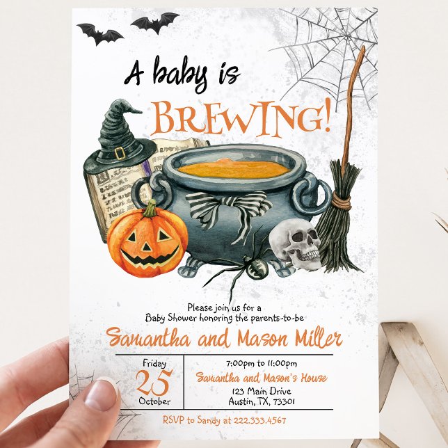 Invitation Une Baby Shower Halloween: Un Bébé se Prépare (Créateur téléchargé)