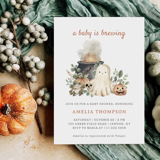 Invitation Une Baby Shower Halloween : Un Bébé se Prépare (Créateur téléchargé)