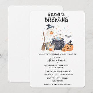 Invitation Une Baby Shower Hantée : Un Bébé Est En Train De B