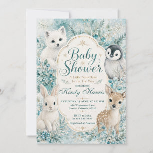 Invitation Une Baby Shower Hivernale Flocon de Neige