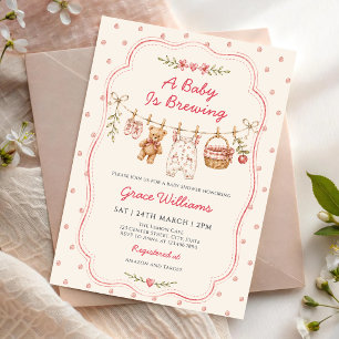 Invitation Une Baby Shower Linge Un Bébé Est En Train De Bras