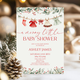 Invitation Une Baby Shower Noël A Merry Little Baby Shower