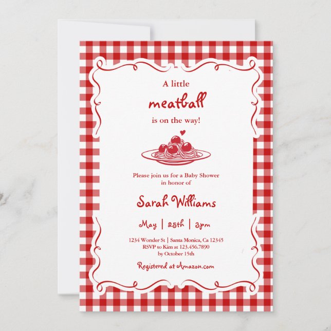 Invitation Une Baby Shower Petit Boulette (Devant)