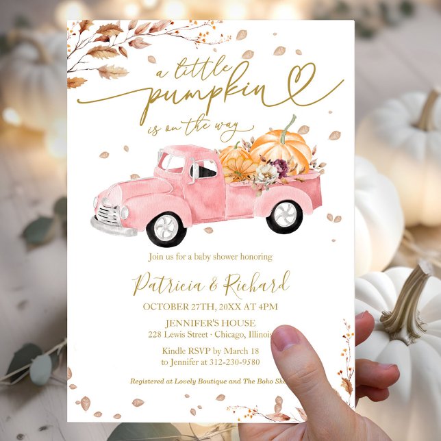 Invitation Une Baby Shower Petit Citrouille (Créateur téléchargé)