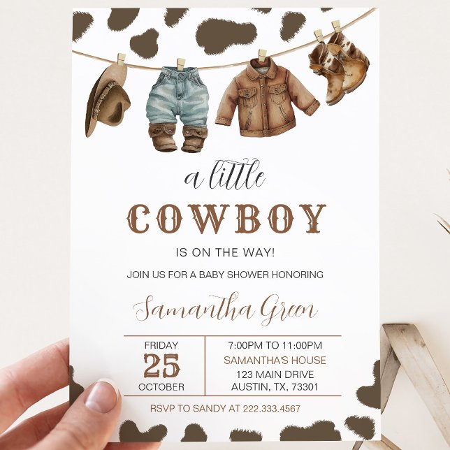 Invitation Une Baby Shower Petit Cow-Boy (Créateur téléchargé)