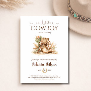 Invitation Une Baby Shower petit cowboy Far West