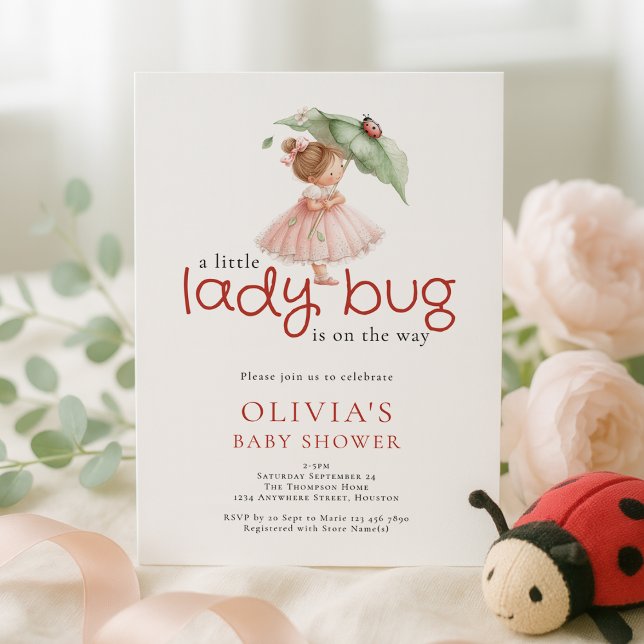 Invitation Une Baby Shower Petite Coccinelle (Créateur téléchargé)
