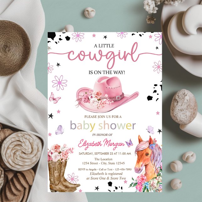 Invitation Une baby shower petite cowgirl (Créateur téléchargé)