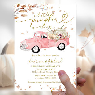 Invitation Une Baby Shower Petite Fille Citrouille