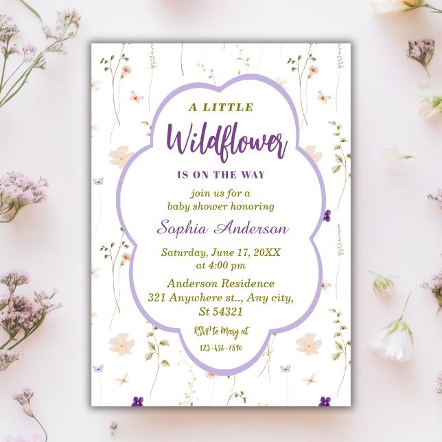 Invitation Une Baby Shower Petite Fleur Sauvage (Créateur téléchargé)