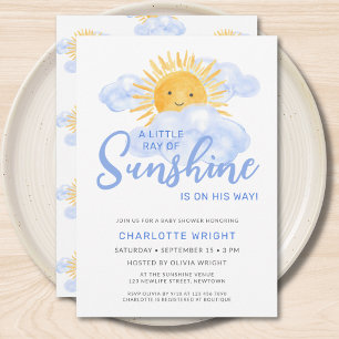 Invitation Une Baby Shower pour Garçon 'Un Petit Rayon de Sol