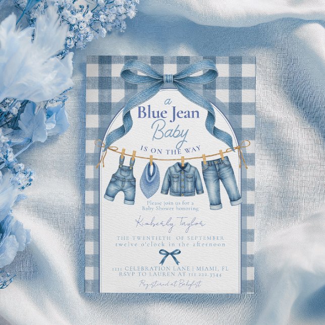 Invitation Une Baby Shower pour un garçon au thème de Blue Je (Créateur téléchargé)