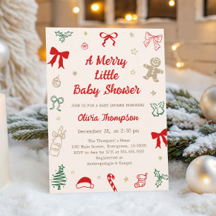 Invitation Une Baby Shower pour un Joyeux Petit Noël