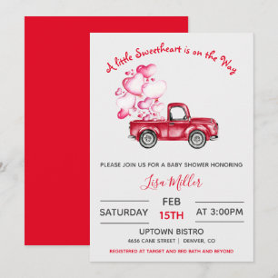 Invitation Une Baby Shower pour un petit amour dans un camion
