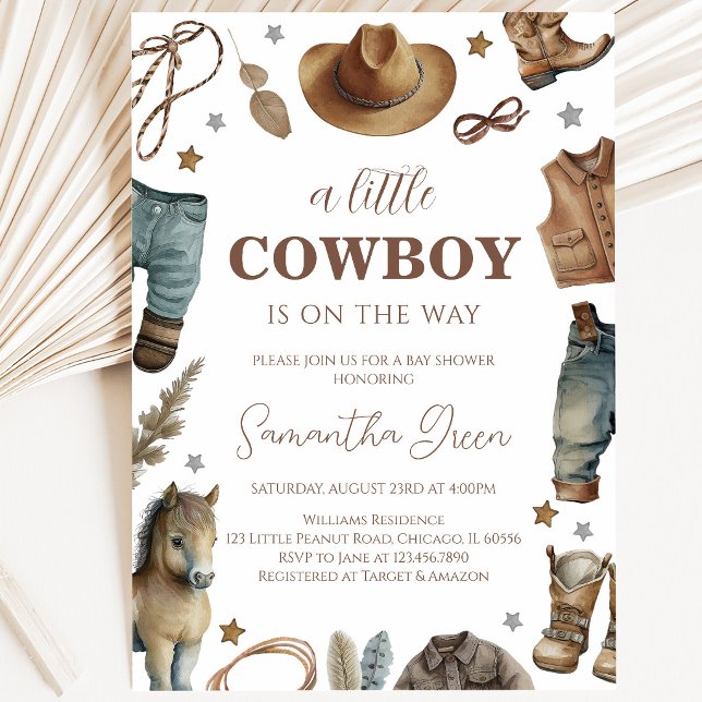 Invitation Une Baby-Shower pour un Petit Cow-Boy (Créateur téléchargé)