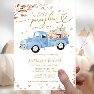 Invitation Une Baby Shower pour un Petit Garçon Citrouille