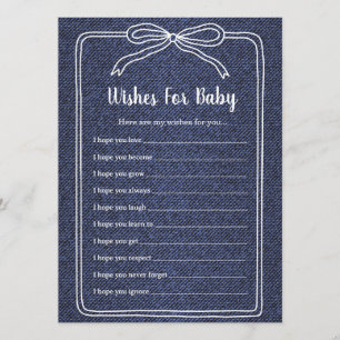 Invitation Une Baby Shower pour un Petit Garçon en Jean Bleu 