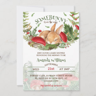 Invitation Une Baby Shower pour un Petit Lapin