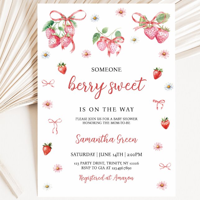 Invitation Une Baby Shower Someone Berry Sweet (Créateur téléchargé)