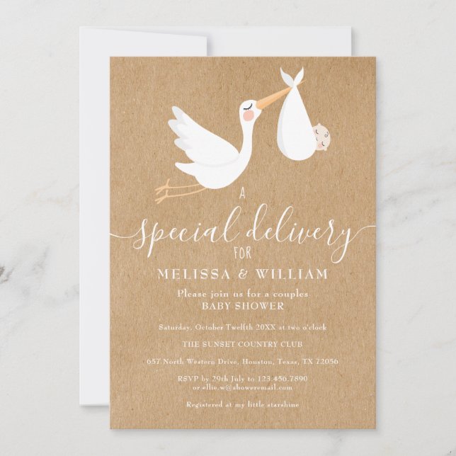 Invitation Une Baby Shower / Sprinkle de Couple pour un Bébé  (Devant)