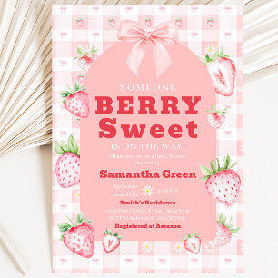 Invitation Une Baby Shower Sucrée aux Fruits Rouges