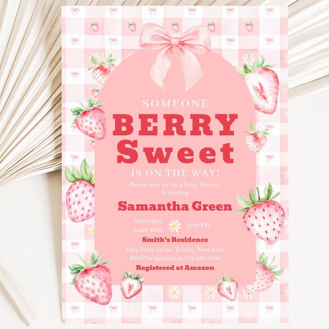 Invitation Une Baby Shower Sucrée aux Fruits Rouges (Créateur téléchargé)