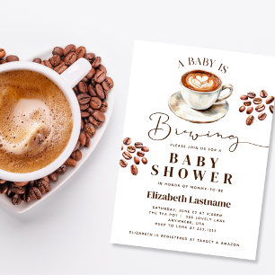 Invitation Une Baby Shower sur le thème du café 'Un bébé se p
