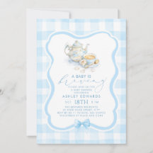 Une Baby Shower Thème Tasse de Thé Bleu pour un Pe