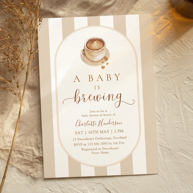 Invitation Une Baby Shower "Un Bébé est en Train de Brasser" (Créateur téléchargé)