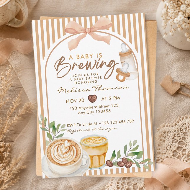 Invitation Une Baby Shower "Un Bébé Est En Train De Brasser"  (Créateur téléchargé)