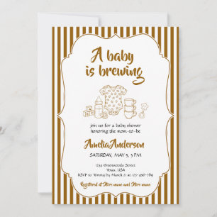Invitation Une Baby Shower "Un Bébé Est En Train De Brasser D