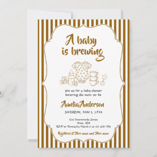 Invitation Une Baby Shower "Un Bébé Est En Train De Brasser D