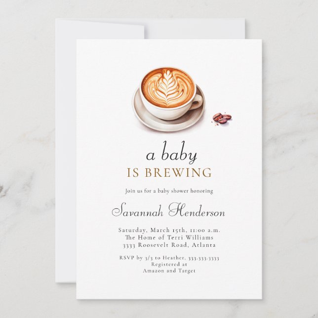 Invitation Une Baby Shower 'Un Bébé Est En Train De Cuire'  (Devant)