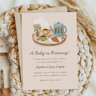 Invitation Une Baby Shower 'Un bébé est en train de mijoter'