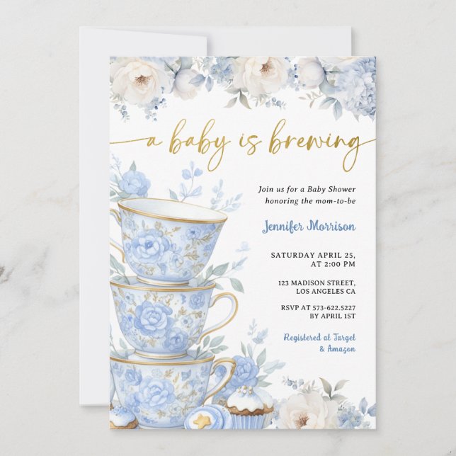 Invitation Une Baby Shower "Un Bébé Est En Train De Préparer  (Devant)