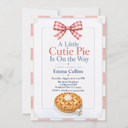 Invitation Une Baby Shower Un Petit Gâteau Rouge Blanc Bleu