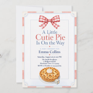 Invitation Une Baby Shower Un Petit Gâteau Rouge Blanc Bleu