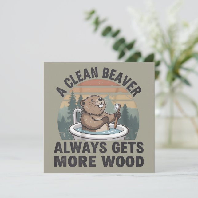 Invitation Une belette propre obtient toujours plus de bois h (Debout devant)