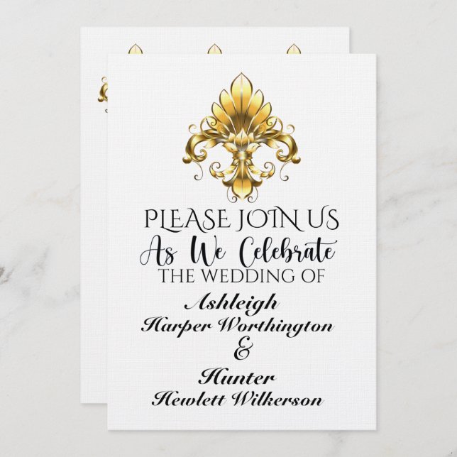 Invitation Une belle journée pour un Mariage sur le lin - Voi (Devant / Derrière)