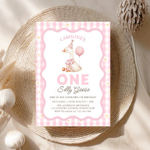 Invitation Une bête d'oie En vichy 1er anniversaire