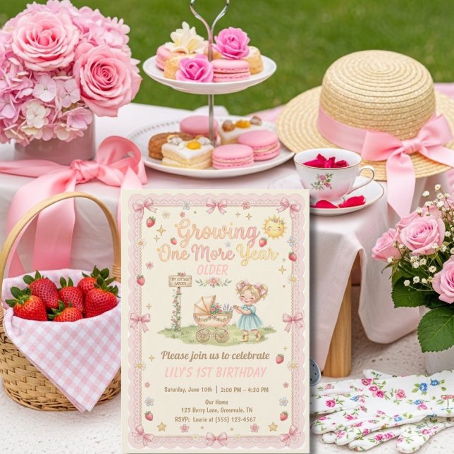 Invitation Une blonde de plus en plus âgée  Fête d'anniversai (Growing One More Year Older Blonde girl Birthday Invitation)