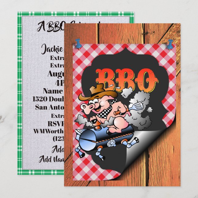 Invitation Une célébration de barbecue (Devant / Derrière)