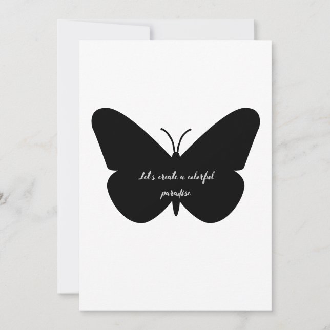 Invitation Une citation simple dans un simple papillon (Devant)