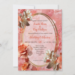 Invitation Une couleur douce des fleurs de Peach Fuzz