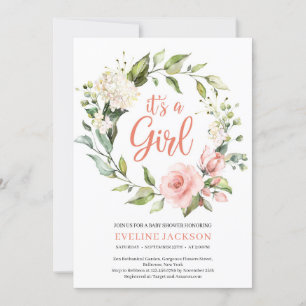 Invitation Une couronne florale verte et rousse c'est une pet