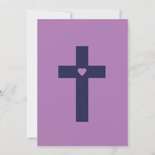 Invitation Une croix avec un cœur d'amour sacré
