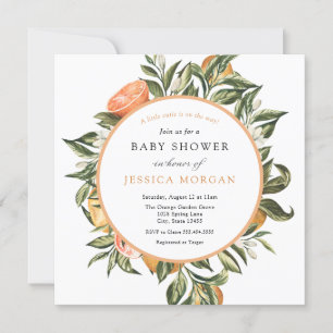 Invitation Une cuisine est sur le chemin du Baby shower Citru