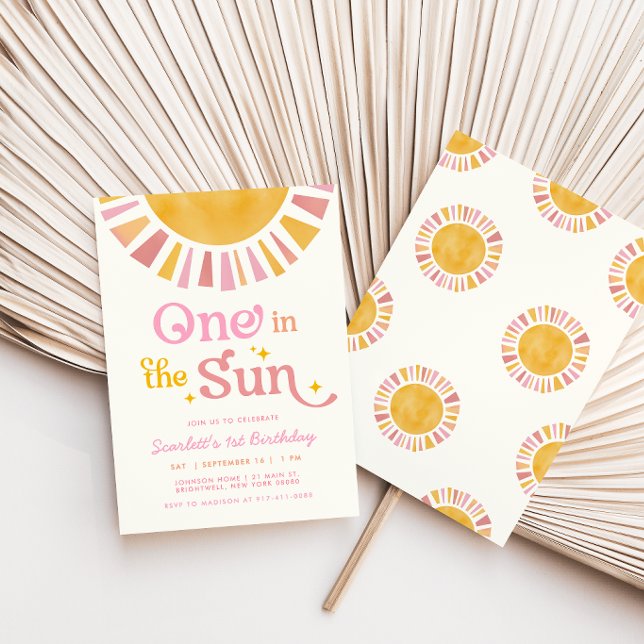 Invitation Une dans la Fille du Soleil 1er Anniversaire (Créateur téléchargé)