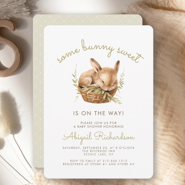 Invitation Une Douce Fête de Naissance pour un Petit Lapin Ne (Créateur téléchargé)
