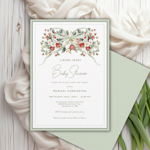 Invitation Une Douce Florale de Baies Fête Prénatale de Frais
